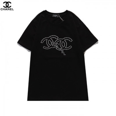 [샤넬]Chanel 2021 Mm/Wm 'CC' Logo Cotton Short Sleeved Tshirts - 샤넬 2021 남/녀 'CC'로고 코튼 반팔티 Cnl0654x.Size(s - 2xl).블랙