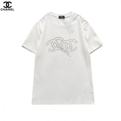 [샤넬]Chanel 2021 Mm/Wm 'CC' Logo Cotton Short Sleeved Tshirts - 샤넬 2021 남/녀 'CC'로고 코튼 반팔티 Cnl0655x.Size(s - 2xl).화이트