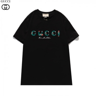 [매장판]Gucci 2021 Mm/Wm Logo Short Sleeved Tshirts - 구찌 2021 남/녀 로고 반팔티 Guc03398x.Size(s - 2xl).블랙