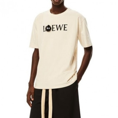 [로에베]Loewe 2021 Mm/Wm Smile Short Sleeved Tshirts - 로에베 2021 남자 스마일 실켓 반팔티 Loe0374x.Size(s - xl).아이보리