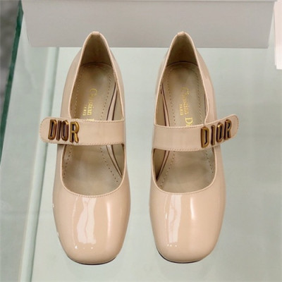 Dior 2021 Women's Leather Middle Heel - 디올 2021 여성용 미드힐,Size(225-250),DIOS0312,베이지