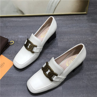 Tod's 2021 Women's Leather Middle Heel - 토즈 2021 여성용 레더 미드힐,Size(225-250),TODS0185,화이트