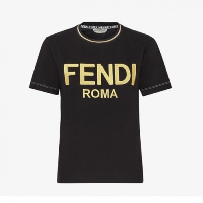 Fendi 2021 Womens Logo Casual Short Sleeved Tshirts - 펜디 2021 여성 로고 캐쥬얼 코튼 반팔티 Fen0926x.Size(s - l).블랙