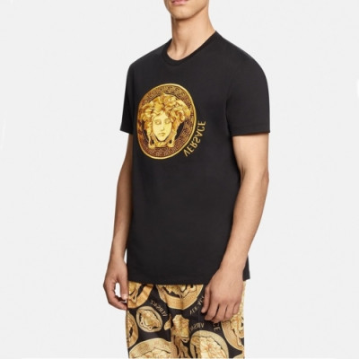 [베르사체]Versace 2021 Mens Logo Short Sleeved Tshirts - 베르사체 2021 남성 메두사 반팔티 Ver0787x.Size(s - 3xl).블랙