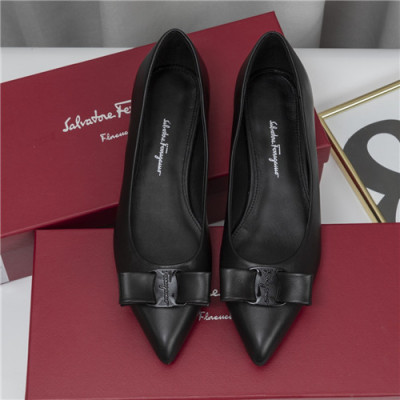 Salvatore Ferragamo 2021 Women's Leather Flat - 페라가모 2021 여성용 레더 플렛,Size(225-250),FGMS0514,블랙