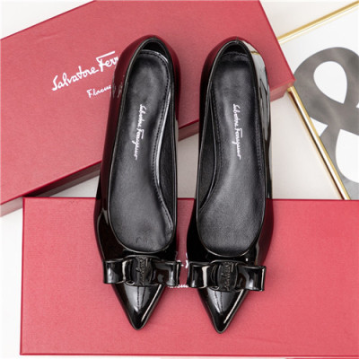 Salvatore Ferragamo 2021 Women's Leather Flat - 페라가모 2021 여성용 레더 플렛,Size(225-250),FGMS0524,블랙