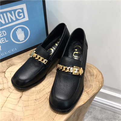 Gucci 2021 Women's Leather Middle Heel Loafer - 구찌 2021 여성용 레더 미드힐 로퍼,Size(225-250),GUCS1393,블랙