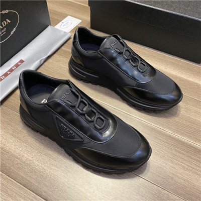 Prada 2021 Men's Leather Sneakers - 프라다 2021 남성용 레더 스니커즈,Size(240-270),PRAS0700,블랙