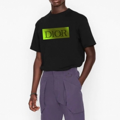 [디올]Dior 2021 Mm/Wm Casual Crew-neck Short Sleeved Tshirts - 디올 2021 남/녀 캐쥬얼 크루넥 반팔티 Dio01131x.Size(s - xl).블랙