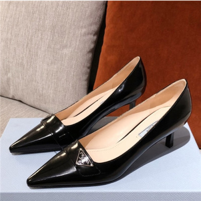 Prada 2021  Women's Leather Middle Heel Shoes - 프라다 2021 여성용 레더 미드힐 슈즈,Size(225-250),PRAS0724,블랙