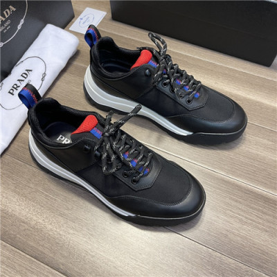 Prada 2021 Men's Leather Sneakers - 프라다 2021 남성용 레더 스니커즈,Size(240-270),PRAS0726,블랙