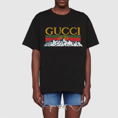 [매장판]Gucci 2021 Mm/Wm Logo Short Sleeved Tshirts - 구찌 2021 남/녀 로고 반팔티 Guc03444x.Size(s - l).블랙
