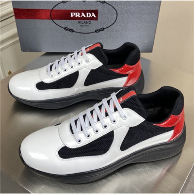 Prada 2021 Men's Leather Sneakers - 프라다 2021 남성용 레더 스니커즈,Size(240-270),PRAS0736,화이트