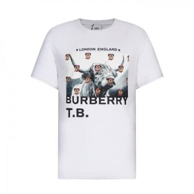 [버버리]Burberry 2021 Mm/Wm Logo Cotton Short Sleeved Tshirts - 버버리 2021 남/녀 로고 코튼 반팔티 Bur03697x.Size(s - xl).화이트