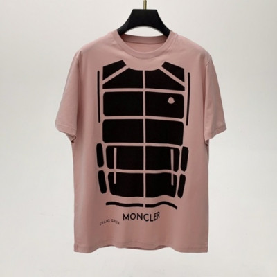 [매장판]Moncler 2021 Mens Logo Crew-neck Short Sleeved Tshirts - 몽클레어 2021 남성 로고 크루넥 반팔티 Moc02145x.Size(s - xl).핑크