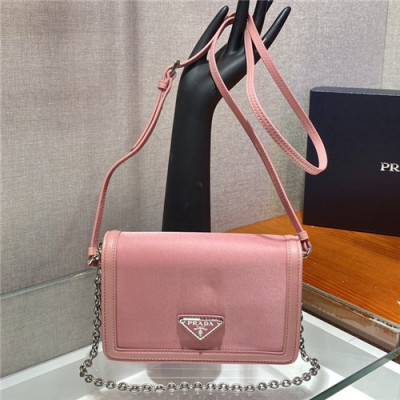 [프라다]Prada 2021 's Leather Clutch Bag,28cm - 프라다 2021 레더 클러치백,28cm,PRAB0339,핑크