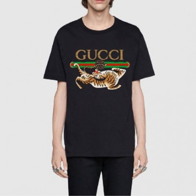 [매장판]Gucci 2021 Mm/Wm Logo Short Sleeved Tshirts - 구찌 2021 남/녀 로고 반팔티 Guc03478x.Size(s - l).블랙