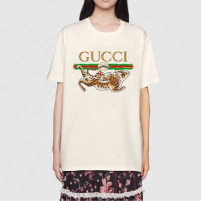 [매장판]Gucci 2021 Mm/Wm Logo Short Sleeved Tshirts - 구찌 2021 남/녀 로고 반팔티 Guc03479x.Size(s - l).아이보리