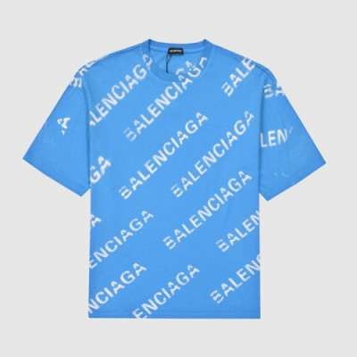 [발렌시아가]Balenciaga 2021 Mm/Wm Logo Cotton Short Sleeved Tshirts - 발렌시아가 2021 남/녀 로고 코튼 반팔티 Bal0961x.Size(xs - l).블루