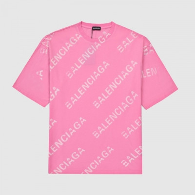 [발렌시아가]Balenciaga 2021 Mm/Wm Logo Cotton Short Sleeved Tshirts - 발렌시아가 2021 남/녀 로고 코튼 반팔티 Bal0962x.Size(xs - l).핑크