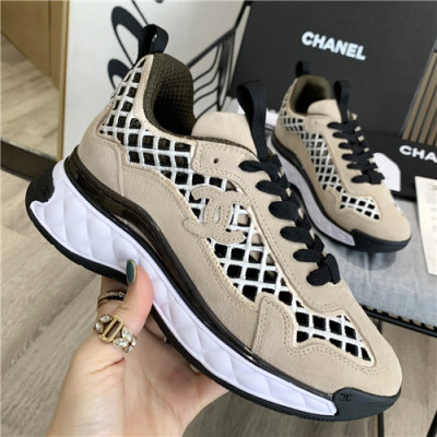 Chanel 2021 Women's Leather Sneakers - 샤넬 2021 여성용 레더 스니커즈,Size?(225-250),CHAS0555,베이지