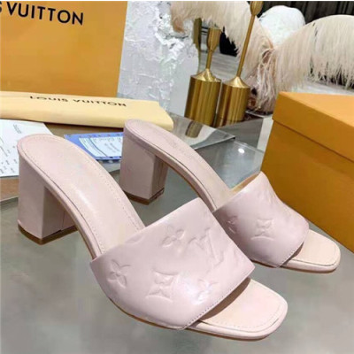 Louis Vuitton 2021 Women's Leather High Heel Slipper - 루이비통 2021 여성용 레더 하이힐 슬리퍼 ,Size(225-250),LOUS1837,연핑크