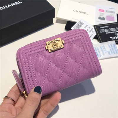 Chanel 2021 Women's Boy Coin purse/Card purse,11.5cm - 샤넬 2021 여성용 보이 코인퍼스/카드퍼스,11.5cm,CHAW0100,퍼플