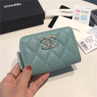 Chanel 2021 Women's Leather Coin purse/Card purse,11.5cm - 샤넬 2021 여성용 레더 코인퍼스/카드퍼스,11.5cm,CHAW0109,블루