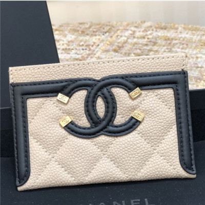 Chanel 2021 Women's Leather Card purse,11cm - 샤넬 2021 여성용 레더 카드퍼스,11cm,CHAW0117,베이지