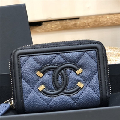 Chanel 2021 Women's Leather Coin purse/Card purse,11cm - 샤넬 2021 여성용 레더 코인퍼스/카드퍼스,11cm,CHAW0119,네이비