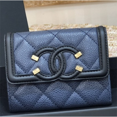 Chanel 2021 Women's Leather Coin purse/Card purse,11cm - 샤넬 2021 여성용 레더 코인퍼스/카드퍼스,11cm,CHAW0122,네이비