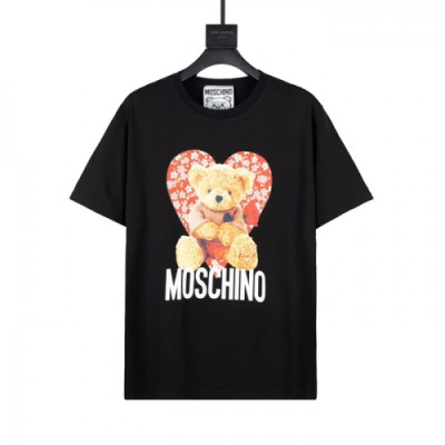 [모스키노]Moschino 2021 Mm/Wm Logo Cotton Short Sleeved Tshirts - 모스키노 2021 남/녀 로고 코튼 반팔티 Mos0142x.Size(xs - l).블랙