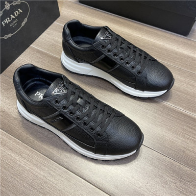 Prada 2021 Men's Leather Sneakers - 프라다 2021 남성용 레더 스니커즈,Size(240-270),PRAS0738,블랙