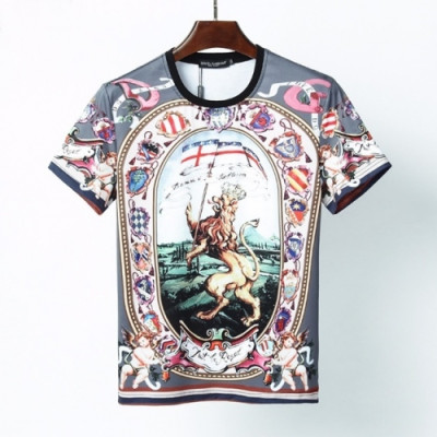 [돌체앤가바나]Dolce&Gabbana 2021 Mens Logo Silket Short Sleeved Tshirts - 돌체앤가바나 2021 남성 로고 실켓 반팔티 Dol0303x.Size(m - 3xl).블랙