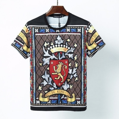 [돌체앤가바나]Dolce&Gabbana 2021 Mens Logo Silket Short Sleeved Tshirts - 돌체앤가바나 2021 남성 로고 실켓 반팔티 Dol0304x.Size(m - 3xl).블랙