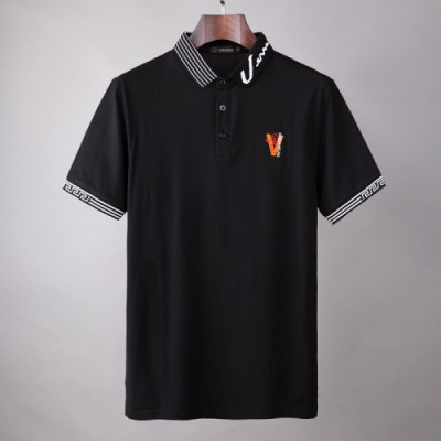 [베르사체]Versace 2021 Mens Logo Short Sleeved Tshirts - 베르사체 2021 남성 메두사 반팔티 Ver0799x.Size(m - 3xl).블랙