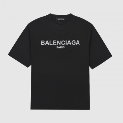 [발렌시아가]Balenciaga 2021 Mm/Wm Logo Cotton Short Sleeved Tshirts - 발렌시아가 2021 남/녀 로고 코튼 반팔티 Bal0970x.Size(xs - l).블랙