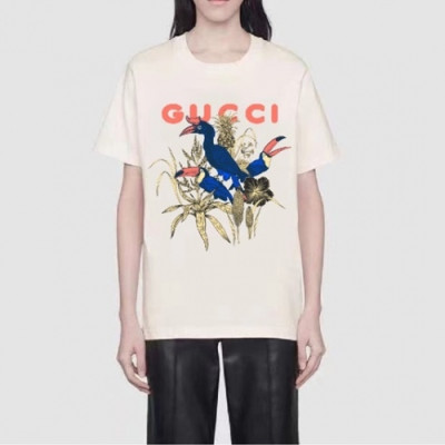 [매장판]Gucci 2021 Mm/Wm Logo Short Sleeved Tshirts - 구찌 2021 남/녀 로고 반팔티 Guc03498x.Size(s - l).아이보리
