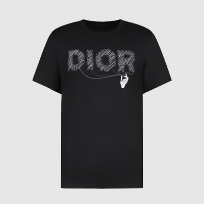 [디올]Dior 2021 Mm/Wm Casual Crew-neck Short Sleeved Tshirts - 디올 2021 남/녀 캐쥬얼 크루넥 반팔티 Dio01161x.Size(s - xl).블랙