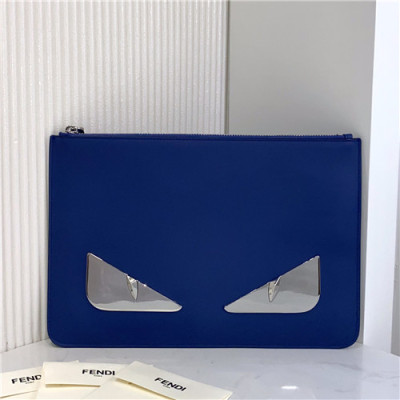 [펜디]Fendi 2021 Men's Leather Clutch Bag,30cm - 펜디 2021 남성용 레더 클러치백,30cm,FENB0649,네이비