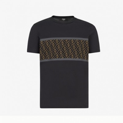 [펜디]Fendi 2021 Mens Logo Casual Short Sleeved Tshirts - 펜디 2021 남성 로고 캐쥬얼 코튼 반팔티 Fen0950x.Size(s - 3xl).블랙