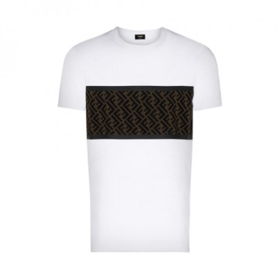 [펜디]Fendi 2021 Mens Logo Casual Short Sleeved Tshirts - 펜디 2021 남성 로고 캐쥬얼 코튼 반팔티 Fen0951x.Size(s - 3xl).화이트