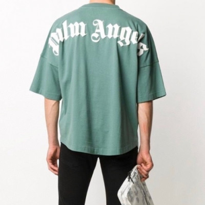 [팜 엔젤스]Palm Angels 2021 Mm/Wm Logo Cotton Short Sleeved Tshirts - 팜 엔젤스 2021 남/녀 로고 코튼 반팔티셔츠 Pam0288x.Size(s - l).그린