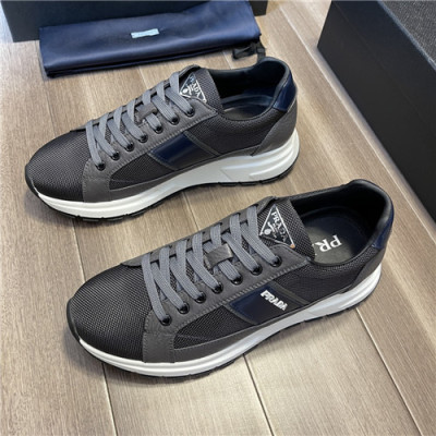 Prada 2021 Men's Leather Sneakers - 프라다 2021 남성용 레더 스니커즈,Size(240-270),PRAS0741,그레이