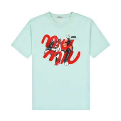 Miumiu Mens Cotton Tshirt - 미우미우 남성 코튼 반팔티 - miu207x