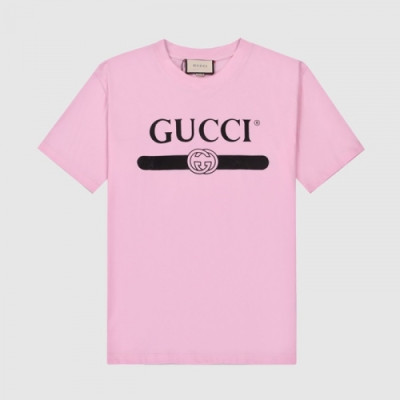 [매장판]Gucci 2021 Mm/Wm Logo Short Sleeved Tshirts - 구찌 2021 남/녀 로고 반팔티 Guc03519x.Size(s  - l).핑크