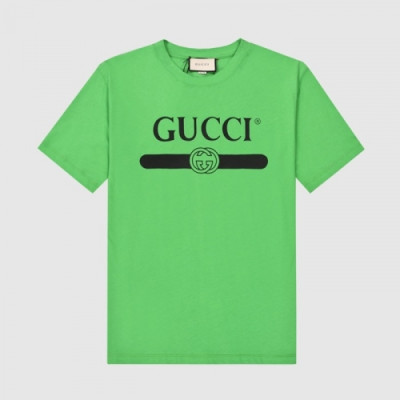 [매장판]Gucci 2021 Mm/Wm Logo Short Sleeved Tshirts - 구찌 2021 남/녀 로고 반팔티 Guc03520x.Size(s  - l).그린