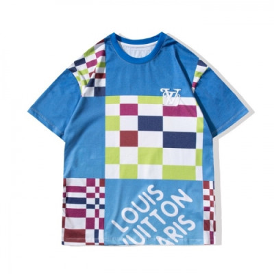 [루이비통]Louis vuitton 2021 Mm/Wm Logo Short Sleeved Tshirts - 루이비통 2021 남/녀 로고 반팔티 Lou02692x.Size(xs - l).블루