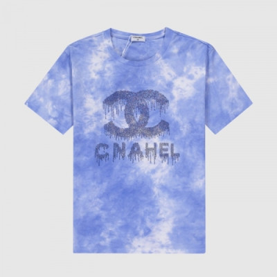 [샤넬]Chanel 2021 Mm/Wm 'CC' Logo Cotton Short Sleeved Tshirts - 샤넬 2021 남/녀 'CC'로고 코튼 반팔티 Cnl0667x.Size(s - l).블루