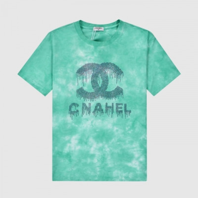[샤넬]Chanel 2021 Mm/Wm 'CC' Logo Cotton Short Sleeved Tshirts - 샤넬 2021 남/녀 'CC'로고 코튼 반팔티 Cnl0668x.Size(s - l).그린
